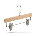 Rubberwood Pants Hanger with Metal Clips & 360° Swivel Hook