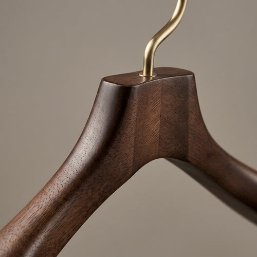 Walnut Suit Hanger with Shoulder Support & Trouser Bar