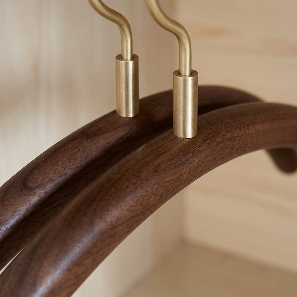 Walnut Wood Suit Hanger with Metal Hook