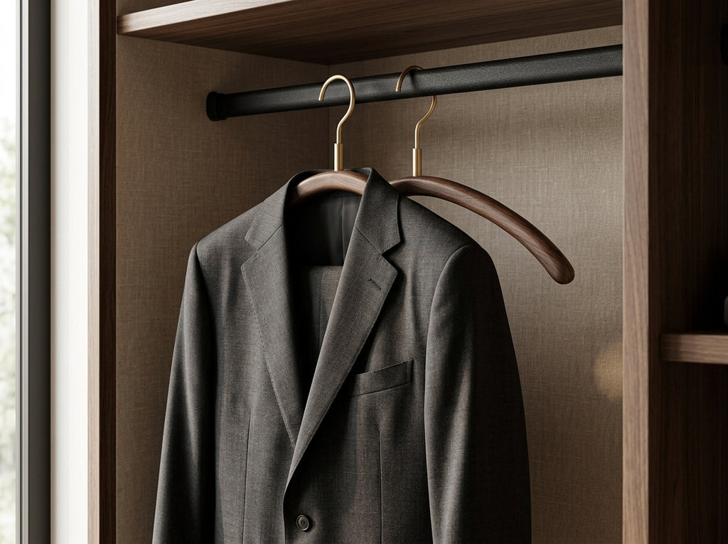 Walnut Wood Suit Hanger with Metal Hook