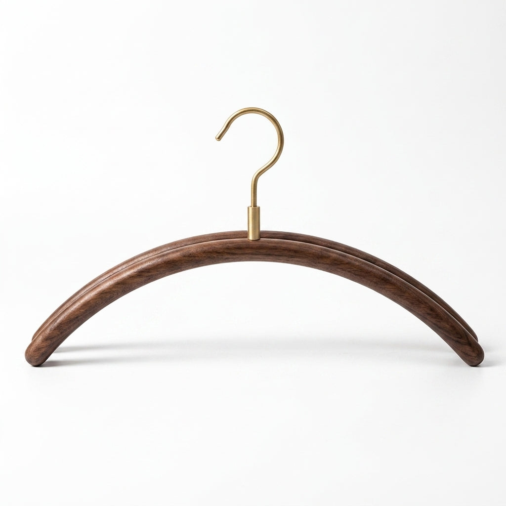 Walnut Wood Suit Hanger with Metal Hook